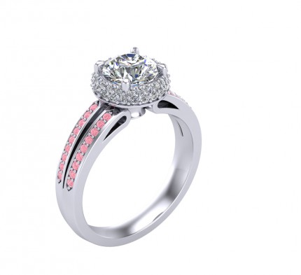 Bespoke Design Argyle Diamond Round Brilliant Diamond Ring in Platinum 950 AU